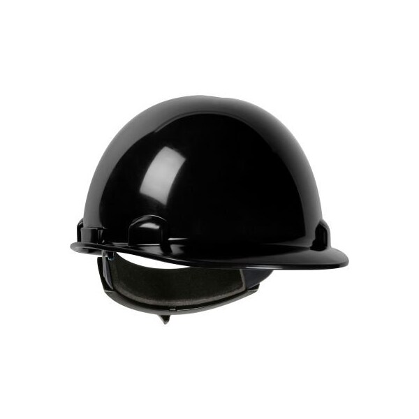 Dynamic Dom Cap Style Dome Hard Hat HDPE Shell, 4-PT Suspension, Rachet Adjustment, Black